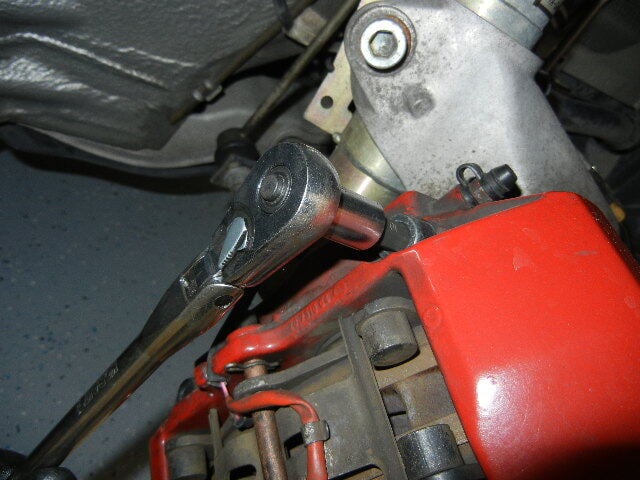 Porsche 996 Turbo unbolting the brake caliper Porsche 996 Turbo unbolting the brake caliper